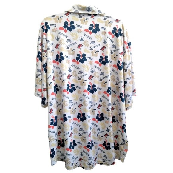 Union Station St. Louis XXL Shirt Hawaiian Button-Up Retro Floral Train Print - Picture 5 of 9